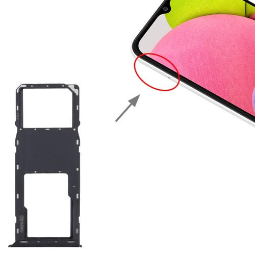 Tabuleiro de Cartão SIM e Micro SD Samsung Galaxy A03s SM-A037U (Preto)