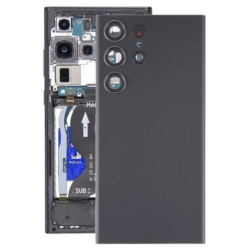 Tapa Trasera de Batería de Vidrio Samsung Galaxy S23 Ultra SM-S918 con Lente de Cámara (Negro)