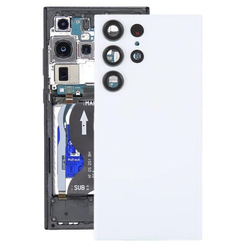 Tapa Trasera de Batería de Vidrio Samsung Galaxy S23 Ultra SM-S918 (Blanco)