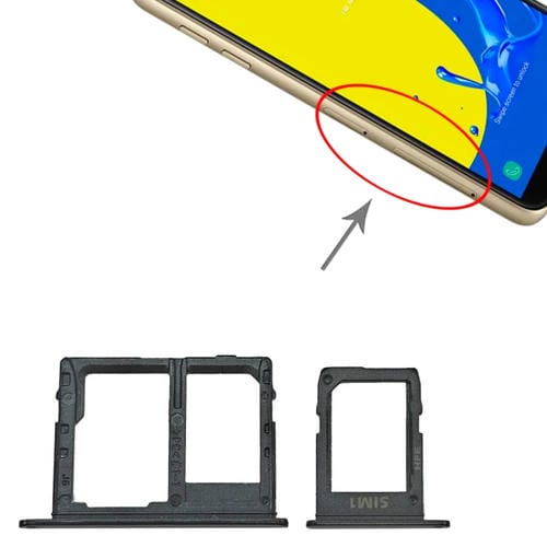 SIM Card and Micro SD Tray Samsung Galaxy J4 SM-J400 (Black)