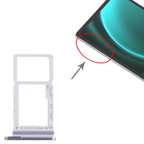 Tabuleiro de cartão SIM + Micro SD Samsung Galaxy Tab S9 FE+ 5G SM-X610 (Cinza)