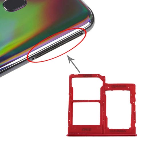 Doppel-SIM-Karten- und Micro-SD-Fach Samsung Galaxy A40 (Rot)
