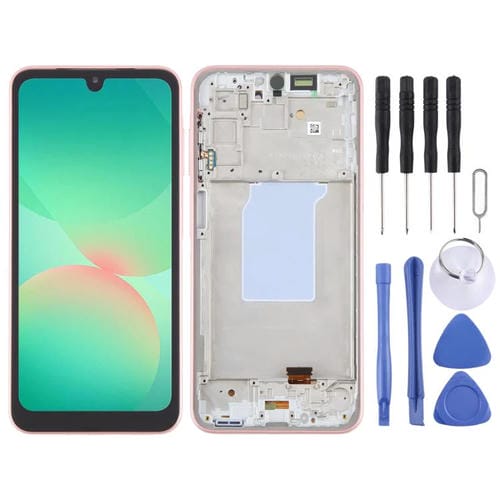 LCD-OLED-Display 6,46 Zoll und Rahmen Samsung Galaxy A26 SM-A266B (Rosa)