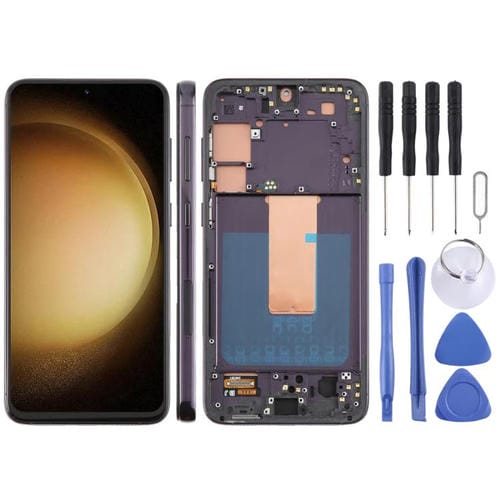 Pantalla LCD TFT de 6,43 pulgadas para Samsung Galaxy S23+ SM-S916B, digitalizador completo con marco, sin identificación de huellas dactilares (negro)