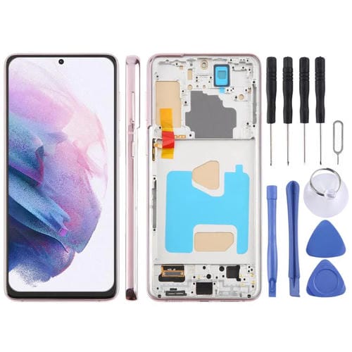 Pantalla LCD TFT de 6,58 pulgadas para Samsung Galaxy S21+ SM-G996B, digitalizador completo con marco, sin identificación de huellas dactilares (dorado)