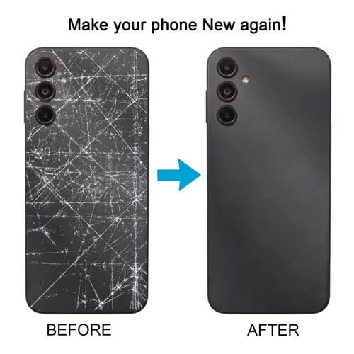 Carcasa trasera con tapa para lente de cámara para Samsung Galaxy A14 SM-A145F (plateada)