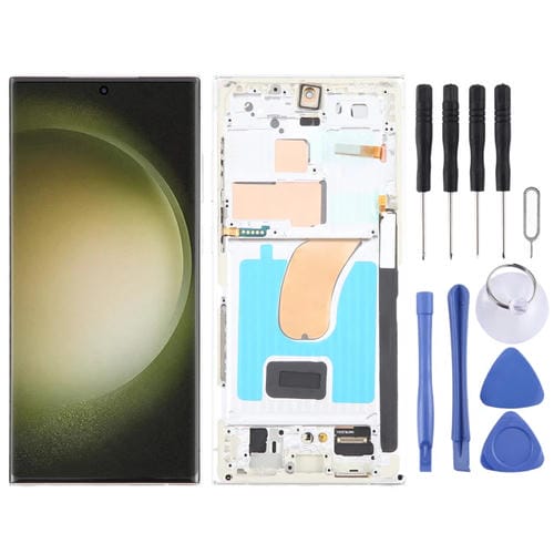 Pantalla Completa OLED 6,78 Pulgadas Samsung Galaxy S23 Ultra 5G SM-S918B EU Edition con Marco (Plateado)