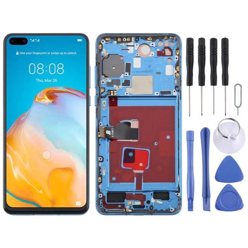 Pantalla Completa TFT Huawei P40 con Marco sin Huellas (Azul)
