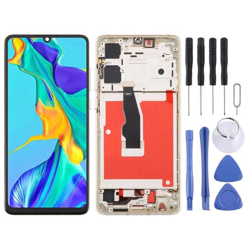 Pantalla Completa TFT Huawei P30 con Marco sin Identificación de Huellas Dactilares (Dorado)