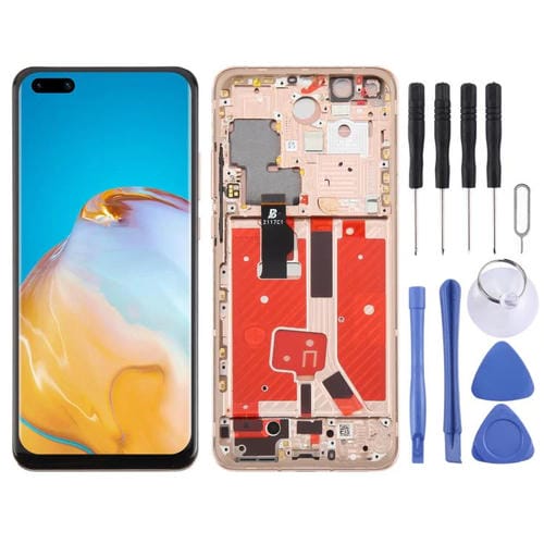 Pantalla Completa TFT Huawei P40 Pro con Marco sin Identificación de Huellas Dactilares (Dorado)