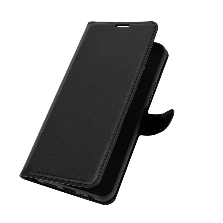 Para Nokia 8.3 5G Litchi Texture Funda protectora con tapa horizontal con soporte, ranuras para tarjetas y billetera (negro)