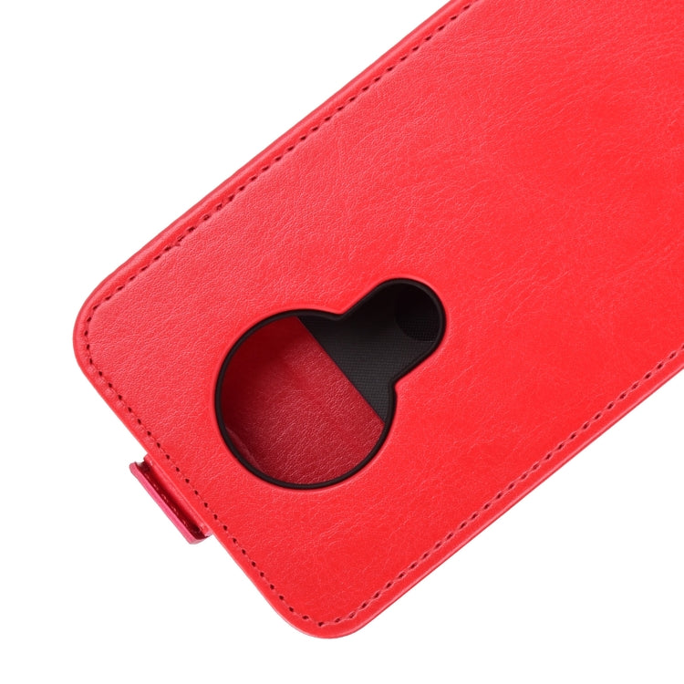 Para Nokia 3.4 R64 Funda protectora de cuero con solapa vertical con textura con ranuras para tarjetas y marco de fotos (rojo)