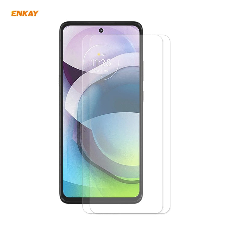Para Motorola Moto G 5G 2 PCS ENKAY Hat-Prince 0.26mm 9H 2.5D Película de vidrio templado con borde curvo