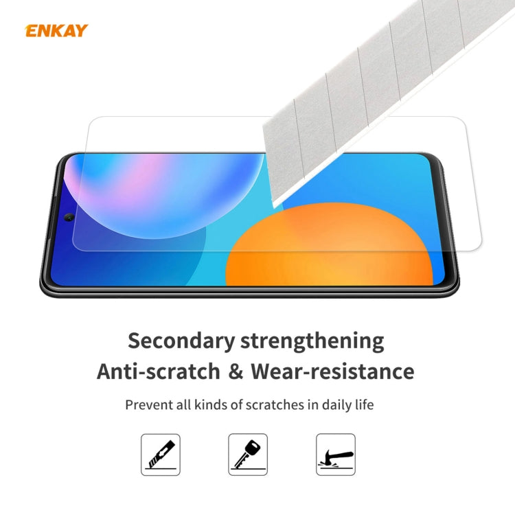 Para Huawei P Smart 2021 5 PCS Enkay Hat-Prince 0.26mm 9h 2.5D Película de vidrio templado de borde curvo