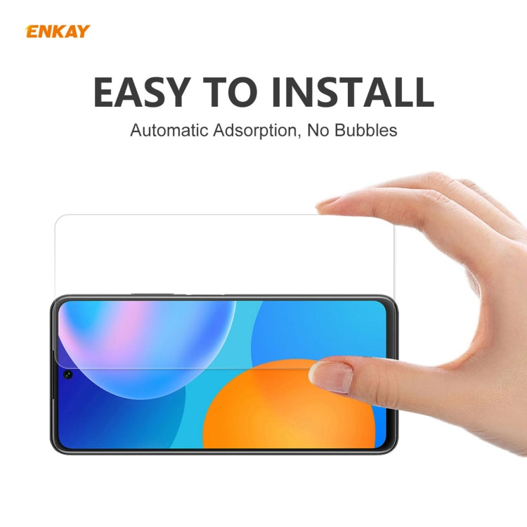 Para Huawei P Smart 2021 5 PCS Enkay Hat-Prince 0.26mm 9h 2.5D Película de vidrio templado de borde curvo