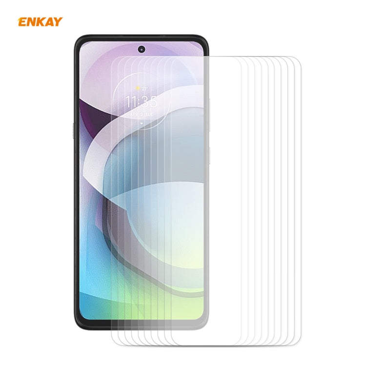 Para Motorola Moto G 5G 10 PCS ENKAY Hat-Prince 0.26mm 9H 2.5D Película de vidrio templado con borde curvo
