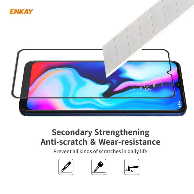 Para Motorola Moto E7 Plus ENKAY Hat-Prince Anti-drop Full Glue Vidrio templado Película de pantalla completa Protector anticaída