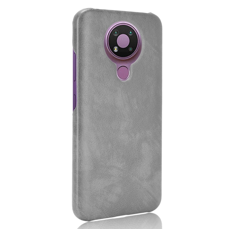 Para Nokia 3.4 Funda PC + PU con textura Litchi a prueba de golpes (gris)