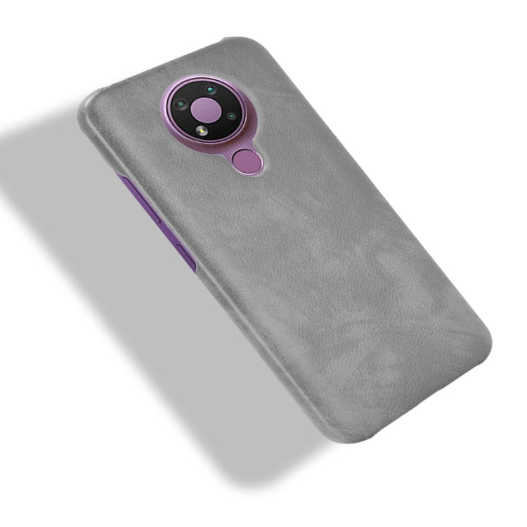 Para Nokia 3.4 Funda PC + PU con textura Litchi a prueba de golpes (gris)