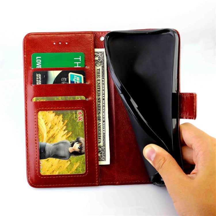 Funda protectora con tapa horizontal de cuero con textura de caballo loco para Huawei Mate 40 con soporte, ranuras para tarjetas, billetera y marco de fotos (marrón)