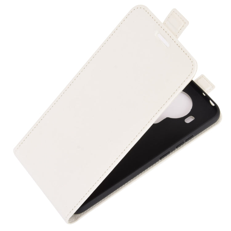 Para Nokia 5.4 R64 Funda protectora de cuero con solapa vertical con textura con ranuras para tarjetas y marco de fotos (blanco)