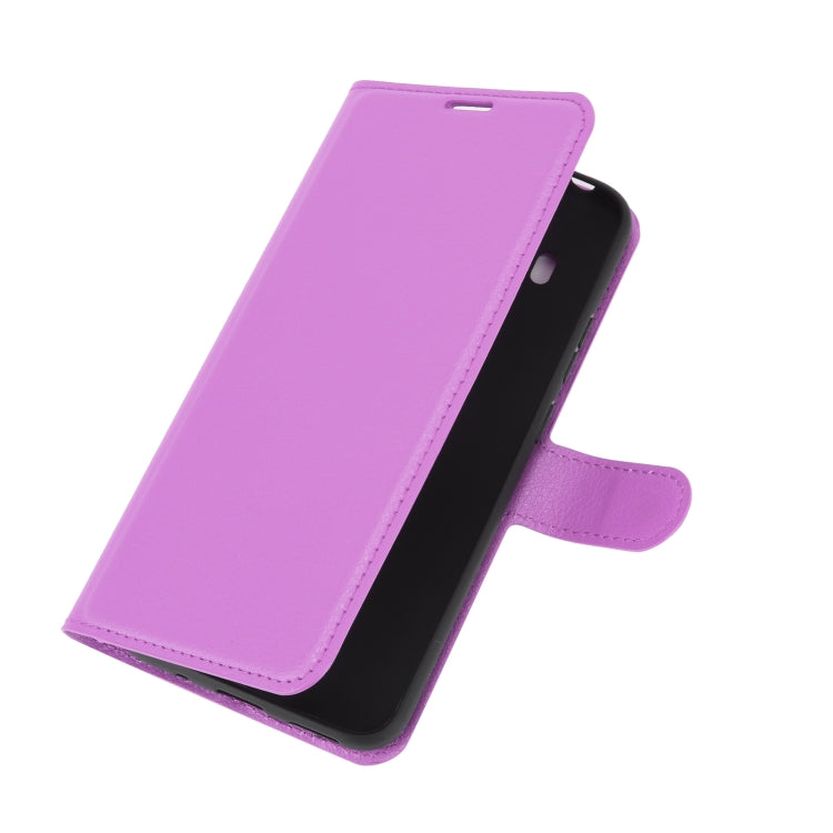 Para Nokia 5.4 Funda protectora con tapa horizontal con textura de litchi con soporte, ranuras para tarjetas y billetera (púrpura)