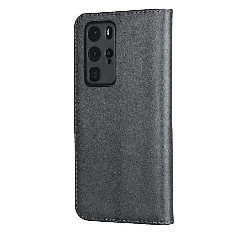 Funda horizontal de cuero de piel de cuero de piel de cuero con cierre magnético y tragamonedas y carreteras para Huawei P40 Pro (Negro)