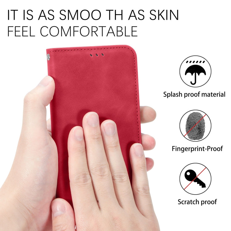 Para Huawei Nova 8 SE Retro piel Sienta negocio Magnético Horizontal Flip Funda de cuero con soporte y ranuras para tarjetas y marco de la fotografía (rojo)