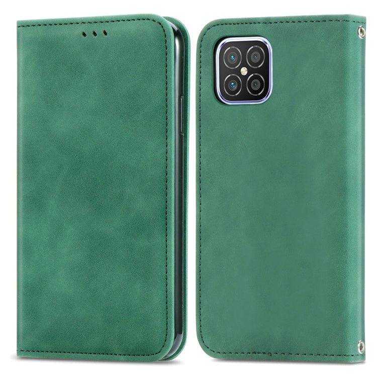 Para Huawei Nova 8 SE Retro piel Siente negocio Magnético Horizontal Flip Funda con soporte y ranuras para tarjetas y marco de fotografía (verde)