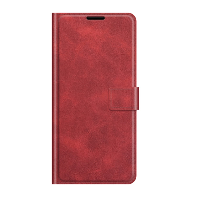 Para Google Pixel 5A Retro Becerro patrón Hebilla Horizontal Flip Funda de cuero con soporte y ranuras para tarjetas y billetera (rojo)