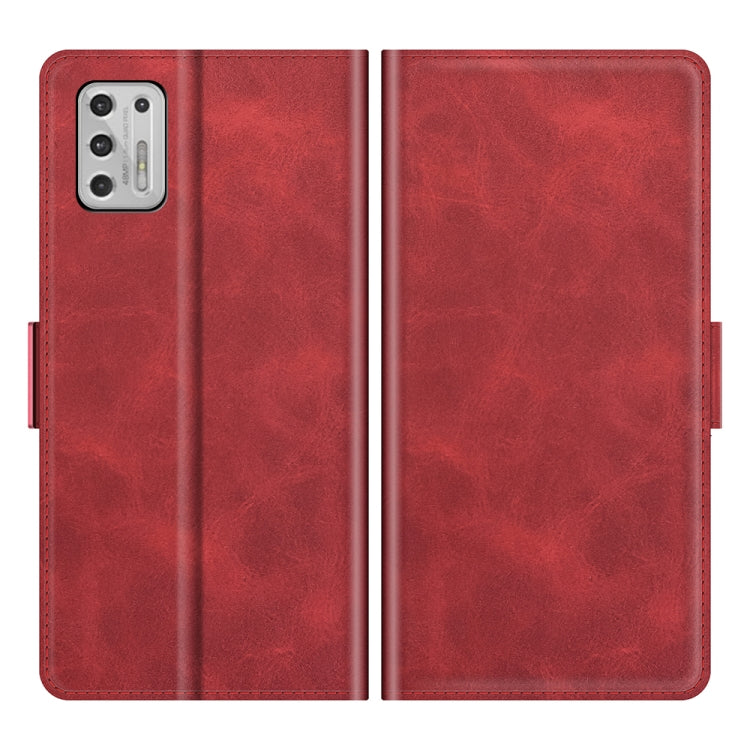 Para Motorola Moto G Stylus 2021 Hebilla magnética de doble lado de cuero horizontal con soporte y ranuras para tarjetas y billetera (rojo)