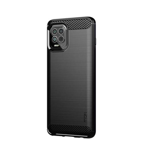 Para Motorola Moto Edge S Mofi Gentleness Series Textura cepillada Fibra de carbono Soft TPU Case (Negro)
