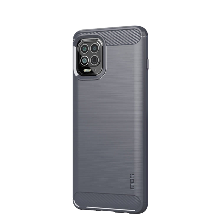 Para Motorola Moto Edge S Mofi Gentleness Series Textura cepillada Fibra de carbono FIBRA SOFT TPU Funda (gris)