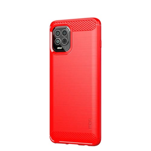 Para Motorola Moto Edge S Mofi Gentleness Series Textura cepillada Fibra de carbono Soft TPU Case (rojo)