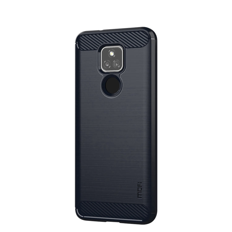Para Motorola Moto G Play 2021 Mofi Gentleness Series Textura cepillada Fibra de carbono Soft TPU Case (Azul)