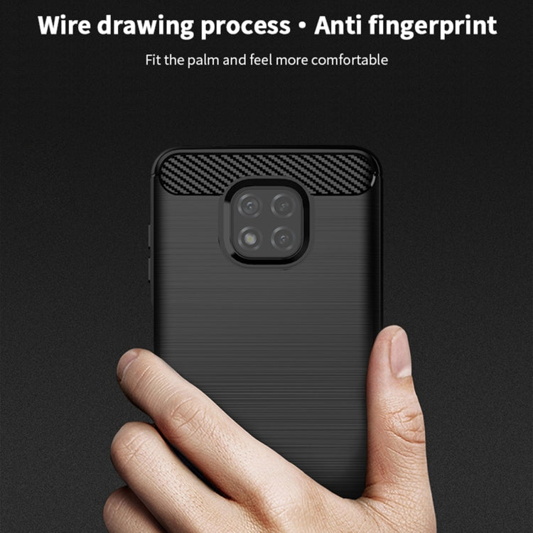 Para Motorola Moto G Power 2021 MOFI Serie de gentileza Textura cepillada Fibra de carbono Soft TPU Case (Negro)