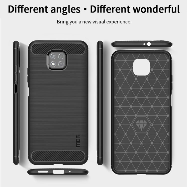 Para Motorola Moto G Power 2021 MOFI Serie de gentileza Textura cepillada Fibra de carbono Soft TPU Case (Negro)