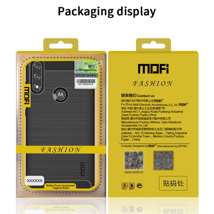 Para Motorola Moto G Power 2021 MOFI Serie de gentileza Textura cepillada Fibra de carbono Soft TPU Case (Negro)