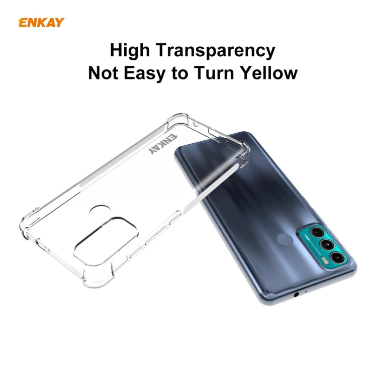 Para Motorola Moto G60 / G40 Fusion Enkay Hat-Prince Clear TPU Funda a prueba de golpes Tapa antideslizante suave