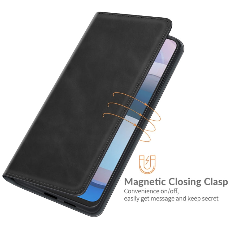 Para Motorola Moto One 5G ACE Caja de cuero de succión magnética de la succión magnética de la piel con soporte y tragamonedas y billetera (negro)