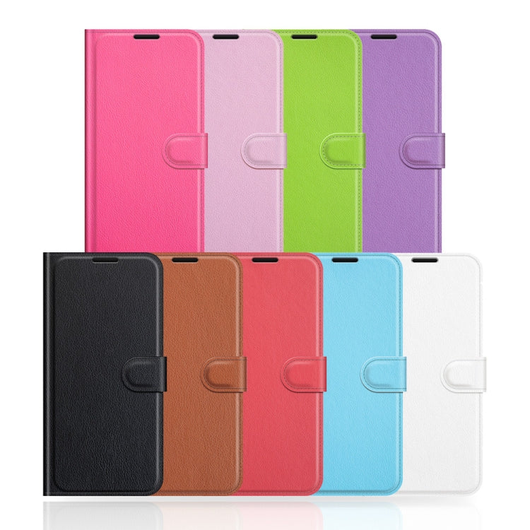 Funda Protectora Wiko Power U30 Litchi Texture con Soporte, Tragamonedas y Billetera (Blanco)