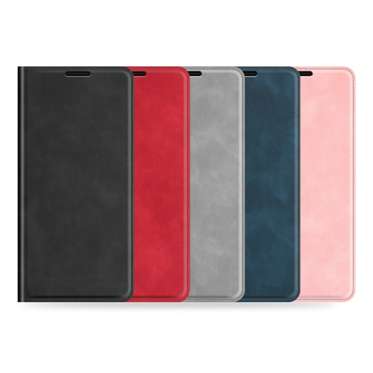Funda de Cuero Magnética para Wiko Power U30 con Soporte, Tragamonedas y Billetera (Rosa)