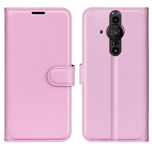 Para Sony Xperia Pro-i Litchi Texture Horizontal Flip Funda protectora con soporte y ranuras para tarjetas y billetera (rosa)