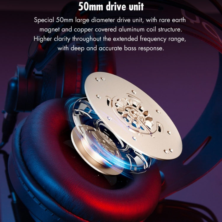 Auriculares Yanmai D68-A con Monitor de Grabación Livianos y Plegables (Dorado)