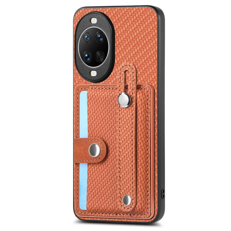 Funda trasera con soporte para tarjeta y correa para Huawei Nova 14, incluye cuchillo (marrón)