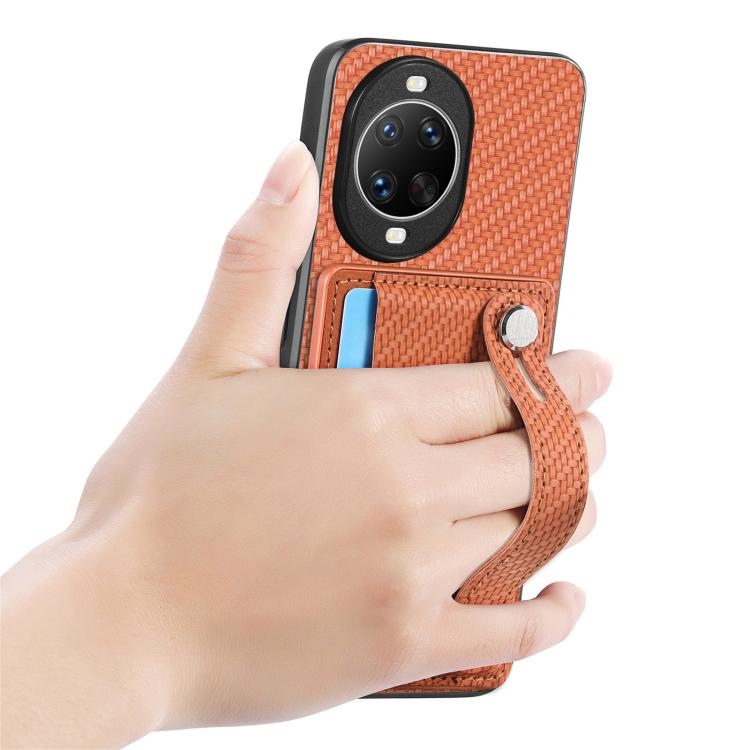 Funda trasera con soporte para tarjeta y correa para Huawei Nova 14, incluye cuchillo (marrón)