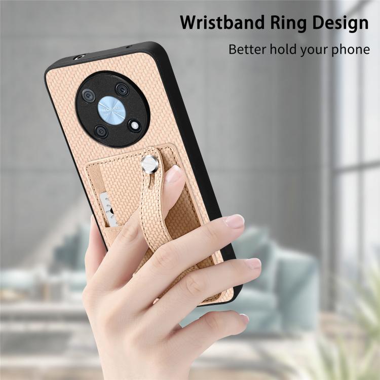 Funda trasera para Huawei nova 14 Pro con correa de muñeca, soporte para tarjetas, billetera y cuchillo (negro)