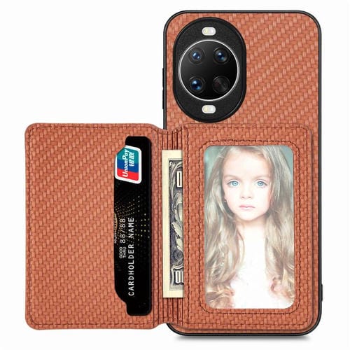 Funda magnética de fibra de carbono para Huawei Nova 14 Ultra (marrón)