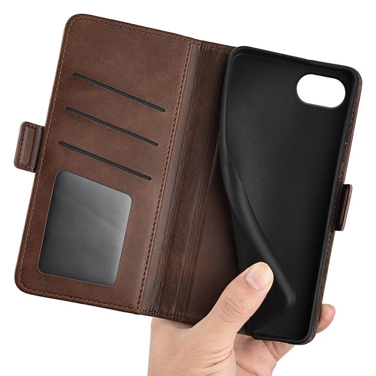 Funda de Cuero con Tapa Horizontal y Hebilla Magnética para iPhone 16E (Marrón)