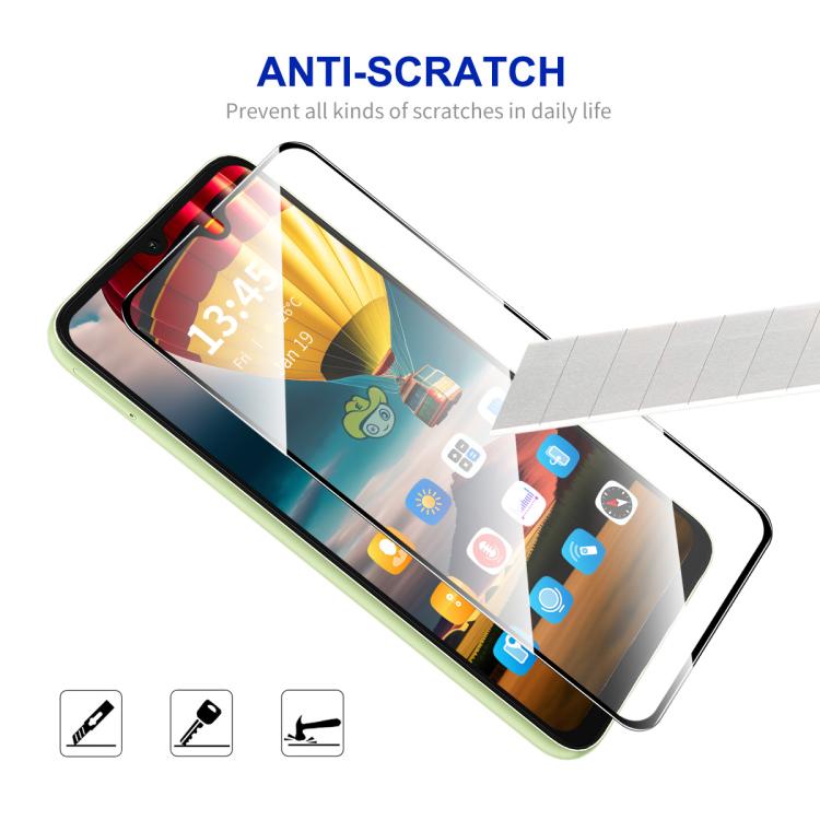 Película de vidrio templado ENKAY Hat-Prince de aluminio y silicio de alta densidad con pegamento completo para Redmi 15C 4G de 173,1 mm